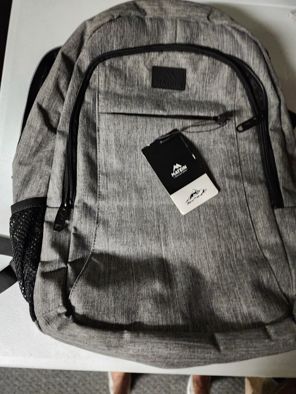 Unisex Grey Everyday Backpack USB Charging Port NWT